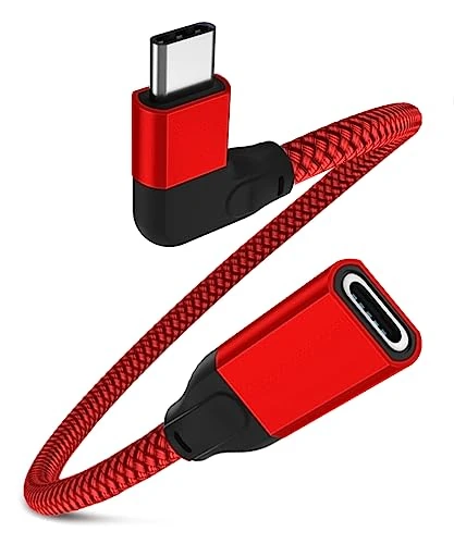 RUXELY Right Angle USB C Extension Cable 0,2M,90 Degree Type C 3.1 Gen2 10Gbps Female to Male Extender Cord,L-Shape Thunderbolt 3 Extended Lead for MacBook Pro,Mac,iPad Mini 6 Air 4 5,Galaxy Tab S8 S9
