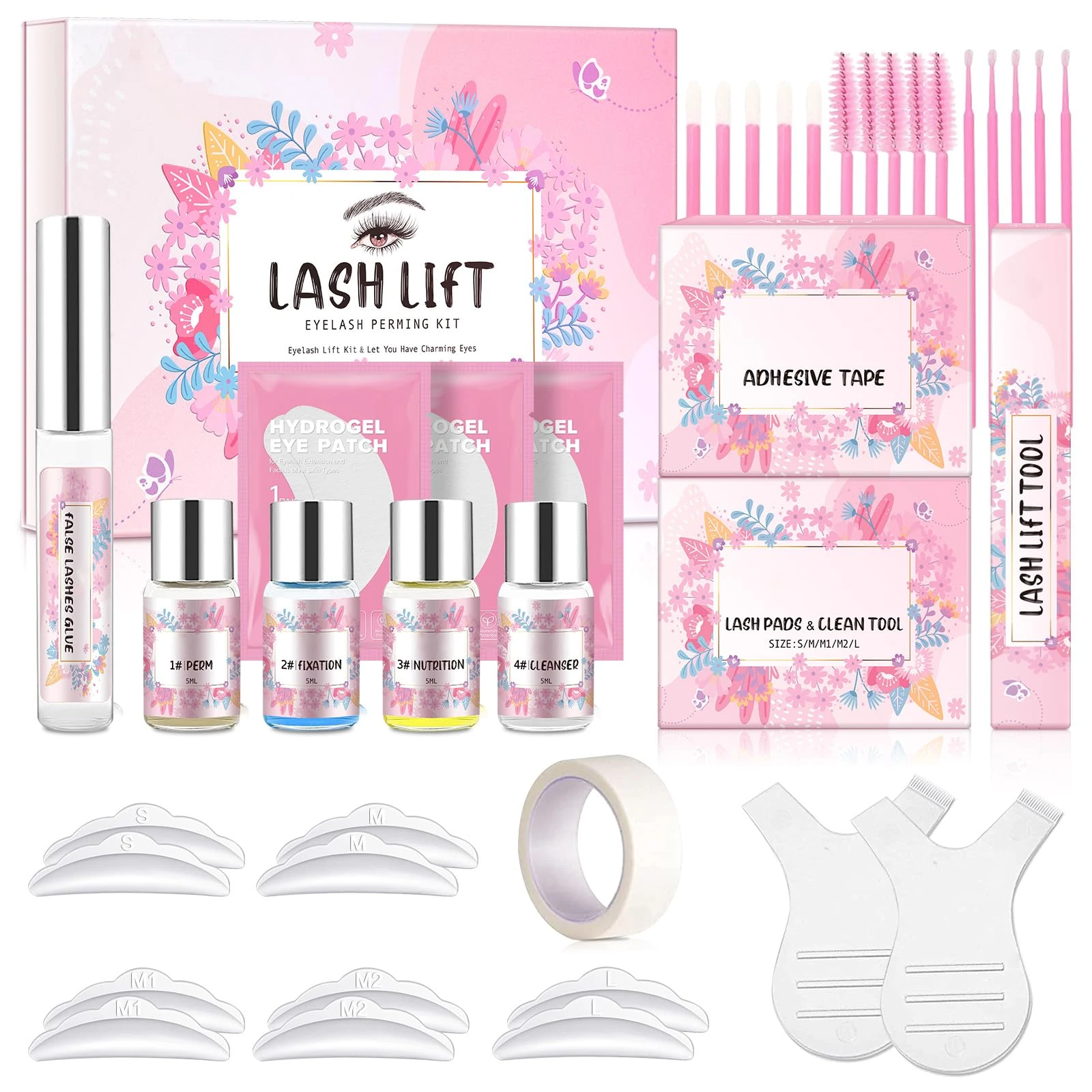 Lash Lift Kit, Eyelash Perm Kit, Lash Curling Eyelash Extension Set, Semi-Permanent Curling Lifting Perming Wave for Beauty Salon Home Use