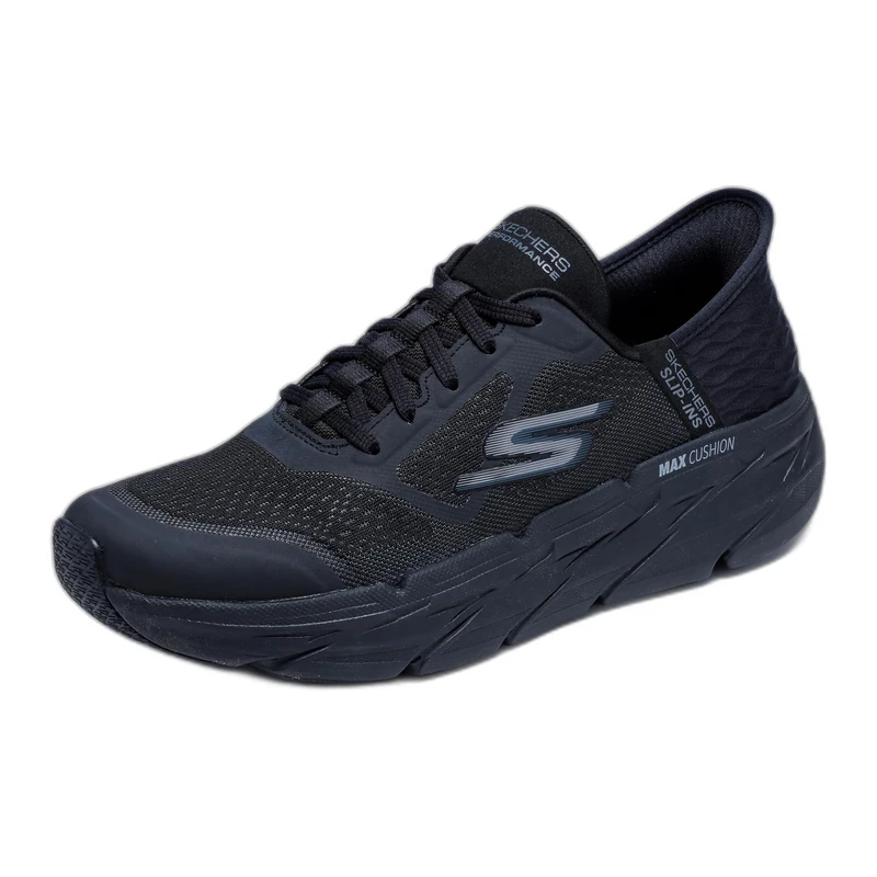 Skechers Men's Max Cushioning Slip-ins – Athletic Workout Running Walking Schuhe mit Memory-schaum Sneaker, Black, 11 UK - Image 1