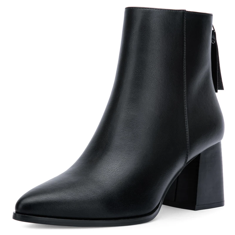 Jeossy Women Ankle Boots Thick Low Heel Booties for Women, Heeled Boots 9635 Black, 6 UK