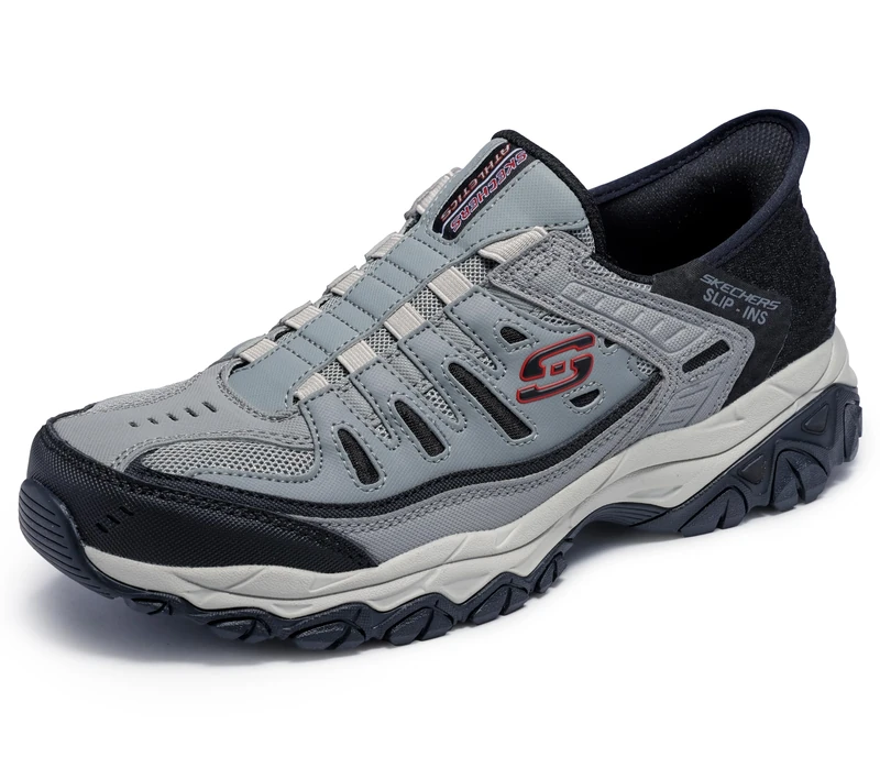 Skechers Men's Afterburn M. Fit Ridgeburn Hands Free Slip-in Loafer, Grey Black, 8.5 UK