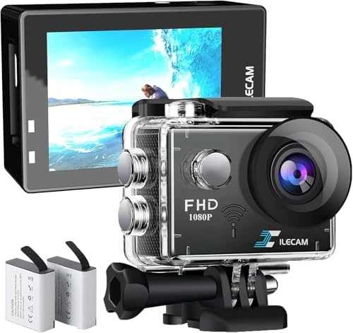 Xilecam Action Camera 1080P Sports Camera 32GB Memory Card Action Cam 4xZoom 131ft Underwater Waterproof Cameras with 2 X Batteries and Multi-Function Accessory (X8000)