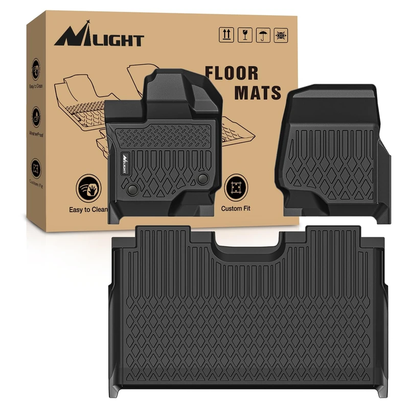 Nilight TPE Floor Mats for Ford F-150 F150 SuperCrew Cab(Bucket Seats) 2015 2016 2017 2018 2019 2020 2021 2022 2023,All Weather Custom Fit Heavy Duty Floor Liners