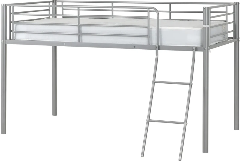 Seconique Kora 3' Single Mid Sleeper Bed in Silver
