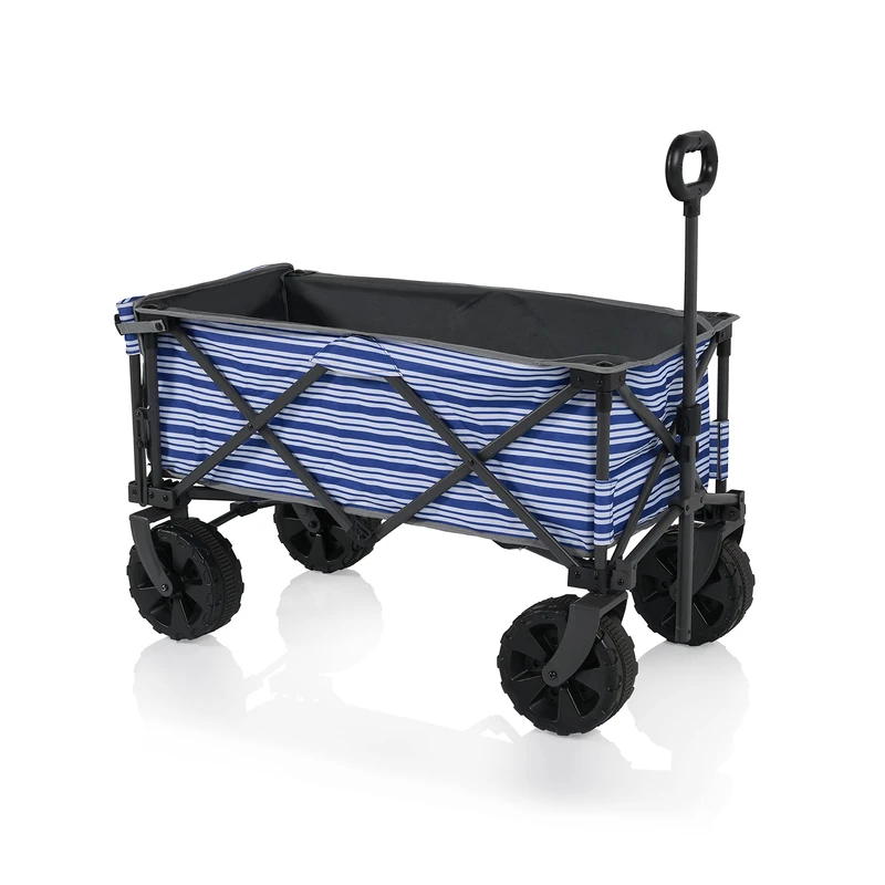 Campart Travel Campart Saint-Michel Folding Handcart, 80 L, up to 70 kg, Tailgate, Transport Bag, Polyester Aluminium, Blue-White - Image 1