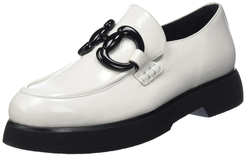 HÖGL Women's Fred Penny Loafer, Cream Black, 7.5 UK