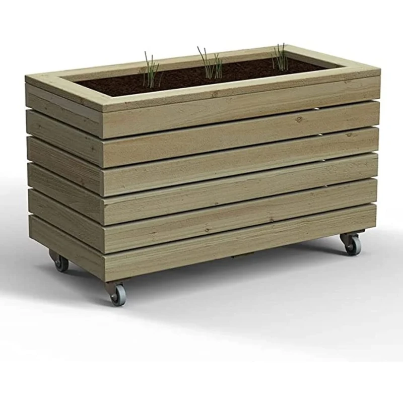 Forest Garden Linear Planter - Double with Wheels