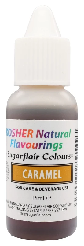 Sugarflair Caramel Natural Flavouring - Add Flavours to Cakes, Ice Creams, Chocolates, Icings, Pack Your Bakes With A Delicious Natural Food Flavour Extract - 15ml