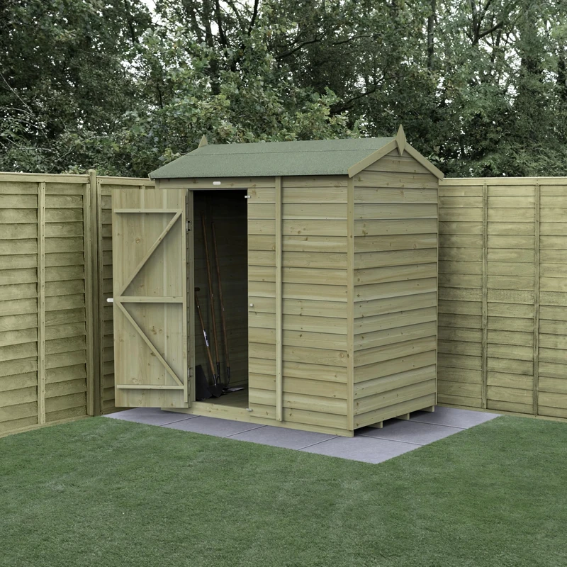Forest Garden 4LIFE Reverse Apex Shed 6x4 - Single Door - No Windows