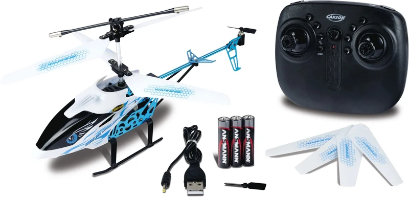 Carson 500507169 Eagle 280 Crash Stop 2.4 GHz 100% RTF - RC Heli, Remote Controlled Helicopter, Robust RTF (Ready to Fly) Model for Beginners, for Children from 12 Years, In/Outdoor Heli