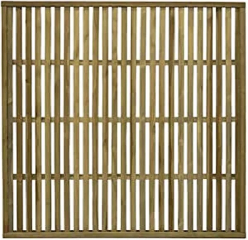 Forest Garden 1.8m x 1.8m Pressure Treated Vertical Slatted Trellis Screen - Pack of 5