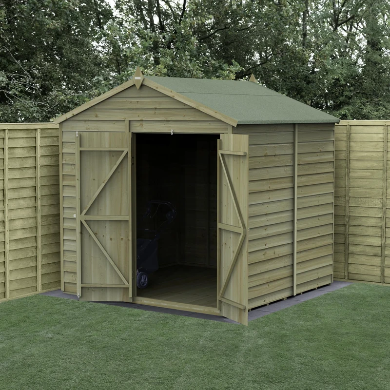 Forest Garden 4LIFE Apex Shed 7x7 - Double Door - No Window