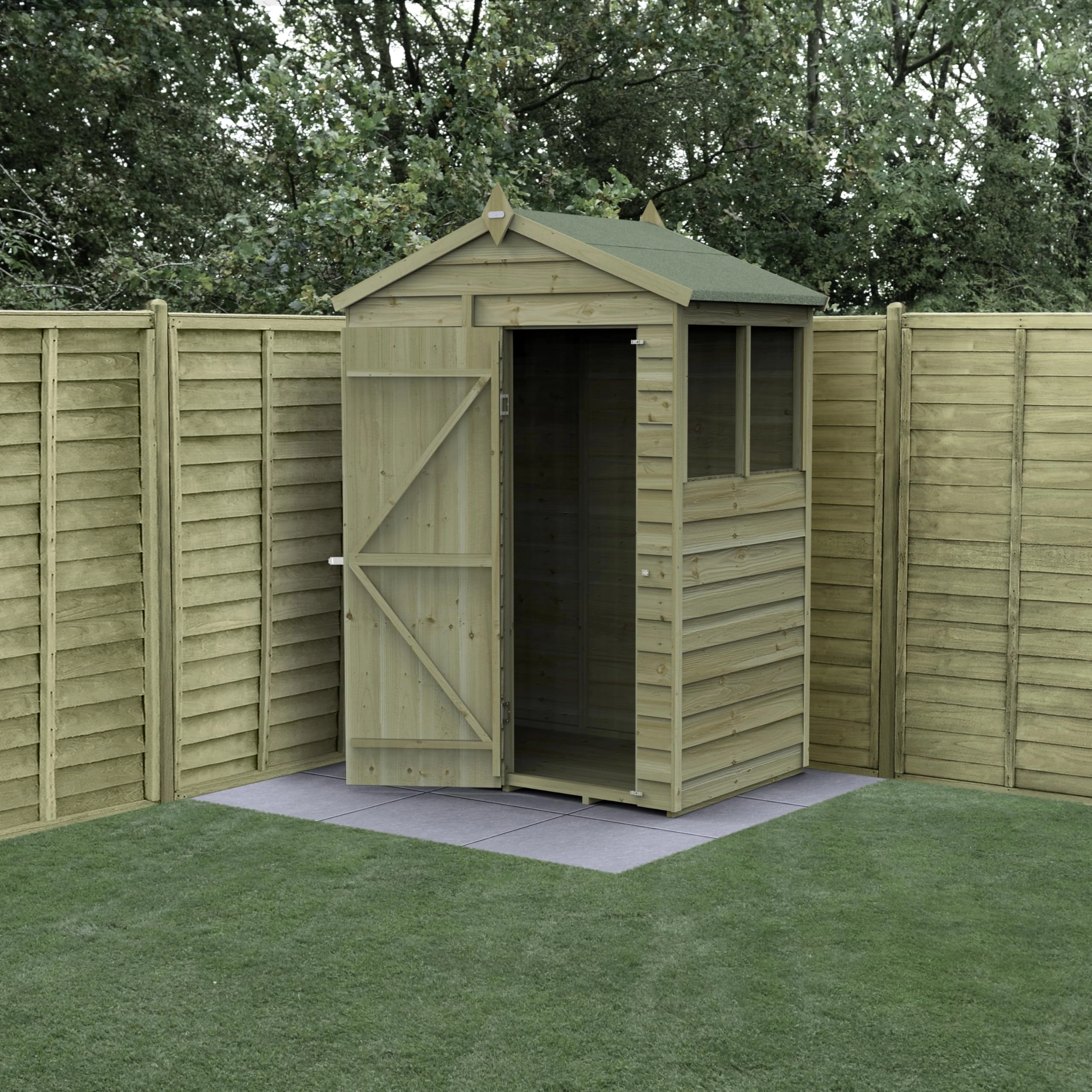 Forest Garden 4LIFE Apex Shed 5x3 - Single Door - 2 Window