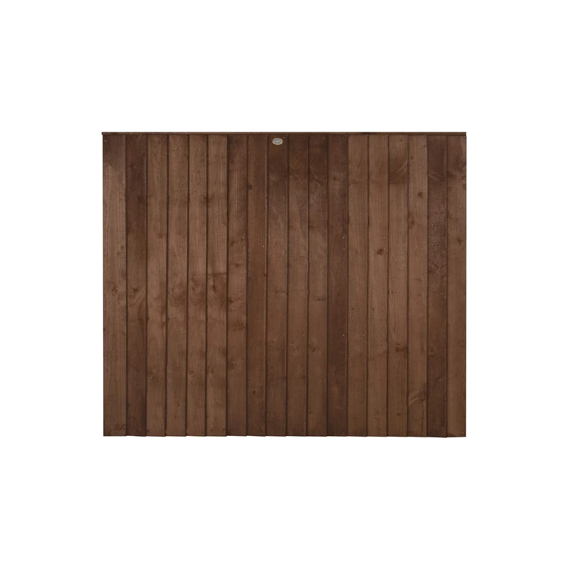 Forest Garden 6ft x 5'6ft (1.83m x 1.68m) Brown Pressure Treated Closeboard Fence Panel - Pack of 4