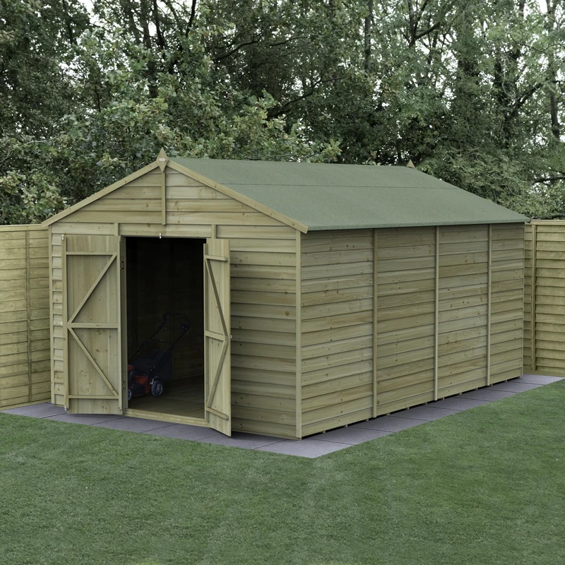 Forest Garden 4LIFE Apex Shed 10x15 - Double Door - No Windows