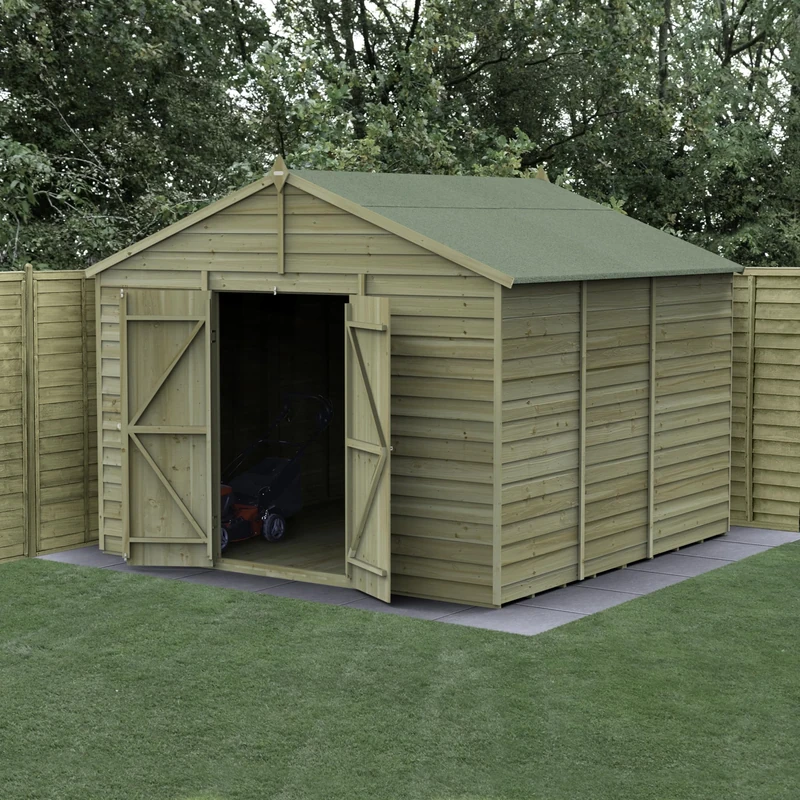 Forest Garden 4LIFE Apex Shed 10x10 - Double Door - No Windows