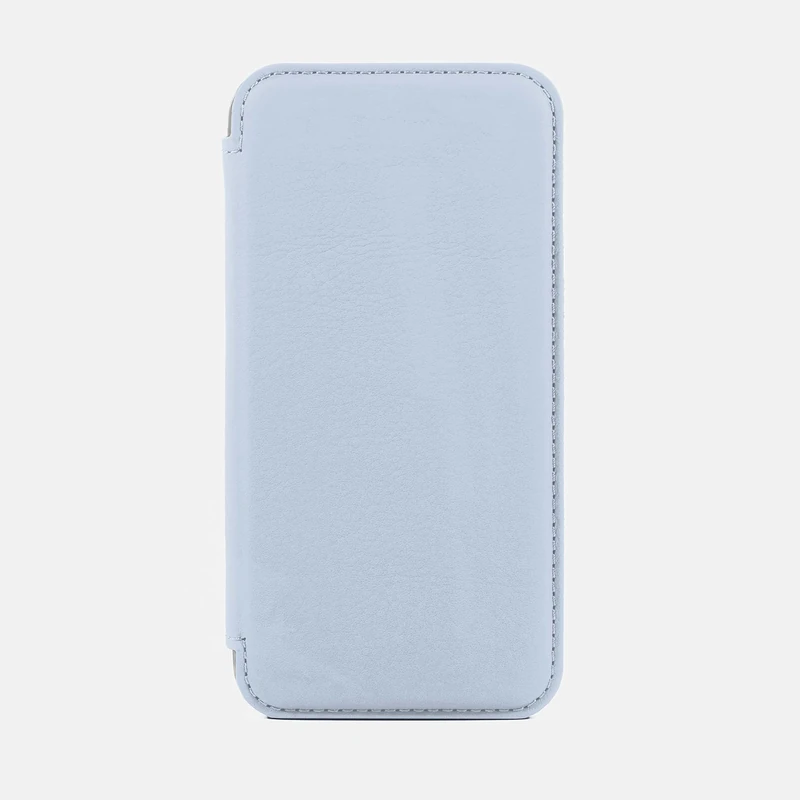 Greenwich BLAKE Leather Folio Case for iPhone 14 Pro Max Compatible with MagSafe - Beach House Silver