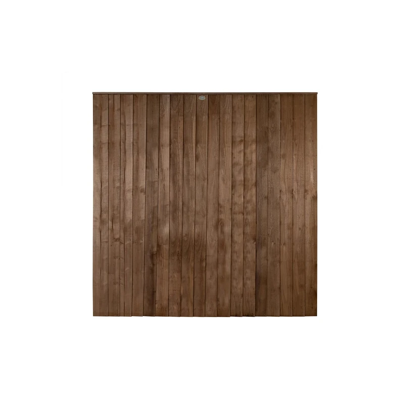 Forest Garden 6ft x 6ft (1.83m x 1.85m) Brown Pressure Treated Closeboard Fence Panel - Pack of 3