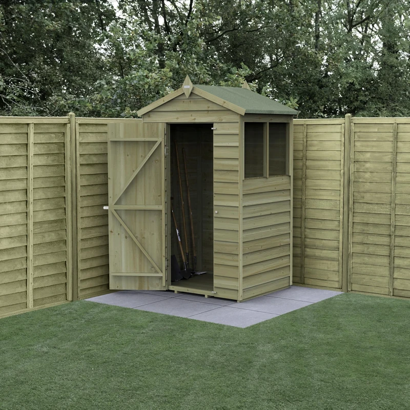 Forest Garden 4LIFE Apex Shed 4x3 - Single Door - 2 Windows