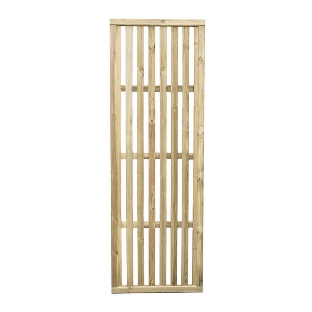 Forest Garden 1.8m x 0.6m Pressure Treated Vertical Slatted Trellis Screen - Pack of 3