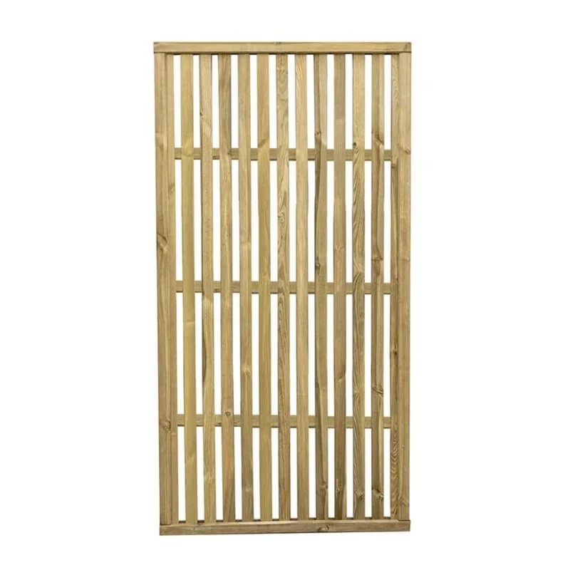Forest Garden 1.8m x 0.9m Pressure Treated Vertical Slatted Trellils Screen - Pack of 4