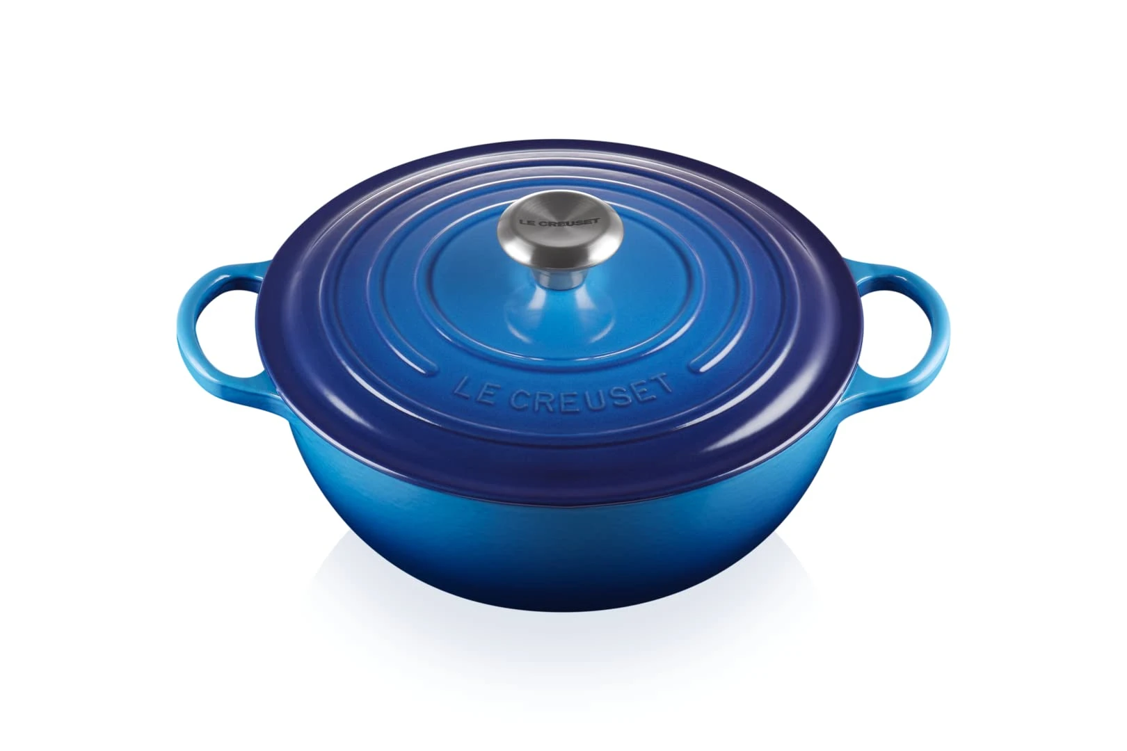 LE CREUSET Signature Soup Pot 26cm Azure Blue SS Knob
