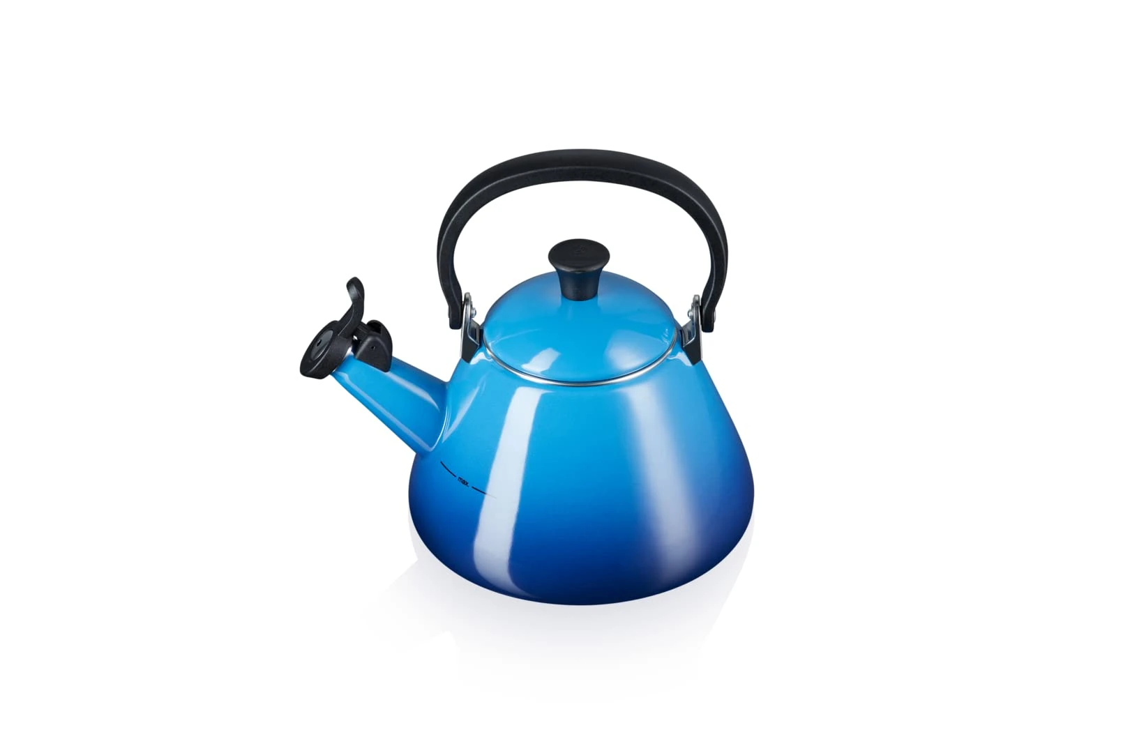 Le Creuset Kone Stove-Top Kettle with Whistle, Suitable for All Hob Types Including Induction and Cast Iron, Enamelled Steel, Capacity: 1.6 L, Azure, 40101022200000