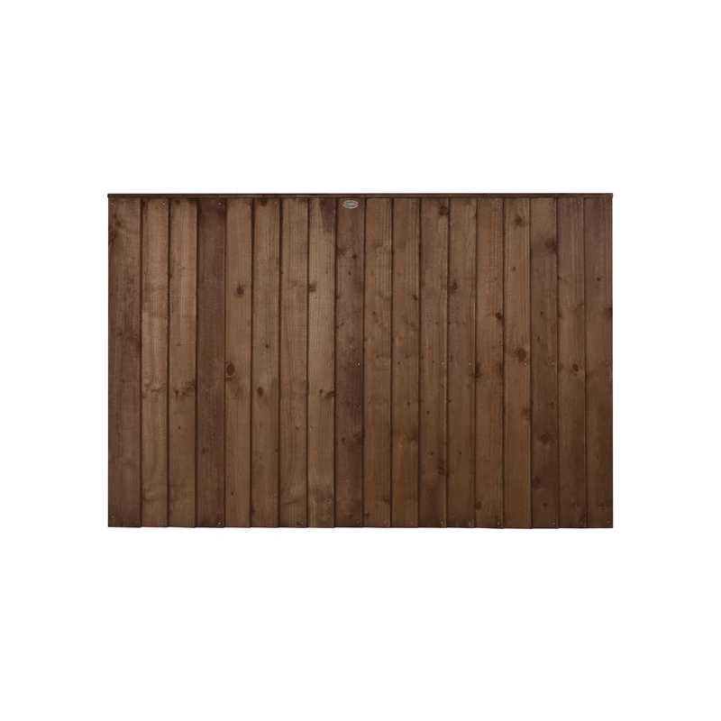 Forest Garden 6ft x 4ft (1.83m x 1.23m) Brown Pressure Treated Closeboard Board Fence Panel - Pack of 4