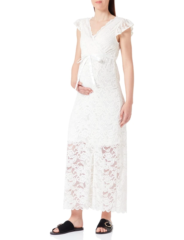 MAMALICIOUS Mama Licious Female Maternity Dress, Snow White, L - Image 1