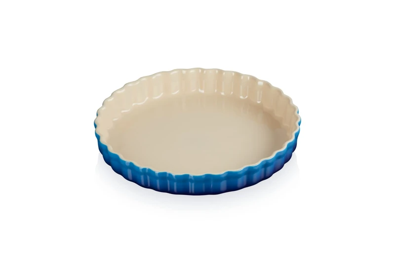 Le Creuset Heritage Fluted Flan Dish, Stoneware, 28 cm, 1.82 kg, Azure, 71120282200001