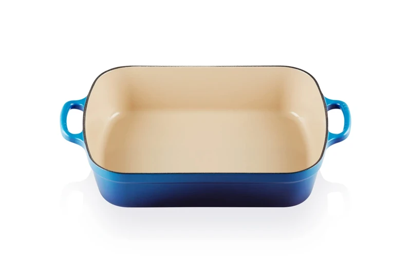 Le Creuset Signature Enamelled Cast Iron Rectangular Roasting Dish, 33 cm, 4.9 litres, Azure, 20184332202422