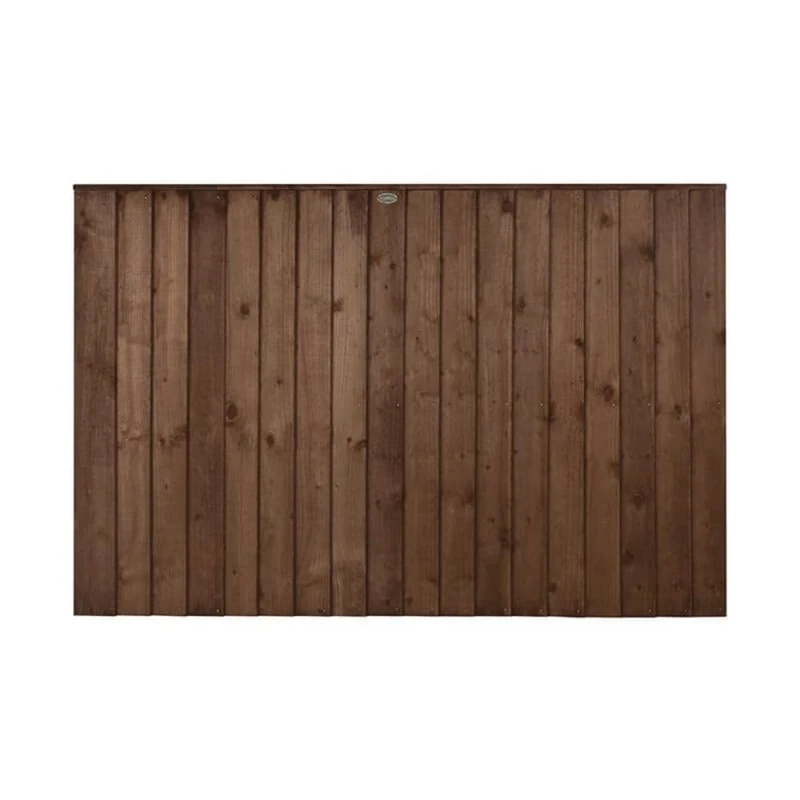 Forest Garden 6ft x 4ft (1.83m x 1.23m) Brown Pressure Treated Closeboard Board Fence Panel - Pack of 5