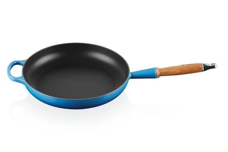 LE CREUSET Signature Cast Iron Frying Pan with Wooden Handle 28 cm Azure, 20258282200422