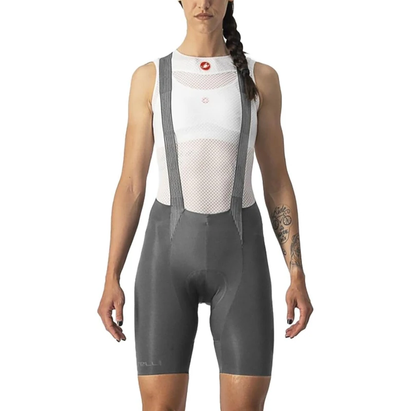 Castelli Free Aero RC W Bibshort Women's Cycling Shorts with Braces, High Performance, Comfortable and Breathable, Ideal for Competitions and Long Distances, Gunmetal Gray, XL