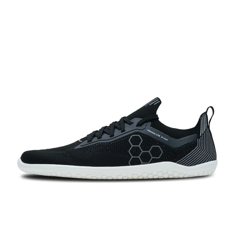 VIVOBAREFOOT Primus Lite Knit Mens | Barefoot Trainers | Ultra-Lightweight Shoe | Build Strength, Balance & Mobility | Wide Fit Grounding Shoes Obsidian
