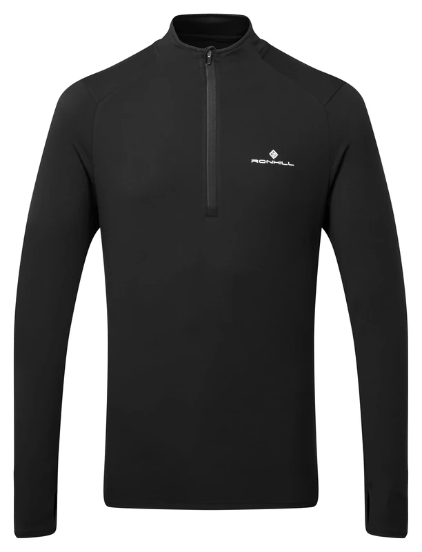 Ronhill Running, Men's Core Thermal 1/2 Zip, Black/Bright White, M