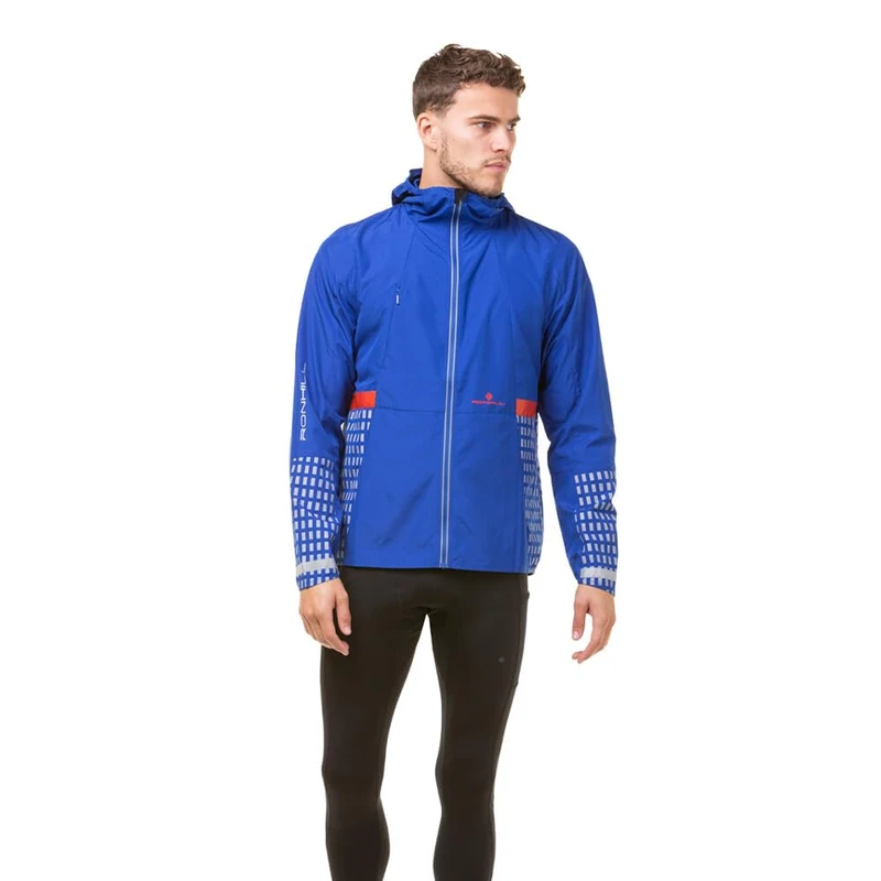 Ronhill Running, Men's Tech Reflect Jacket, Cobalt/Flame/Reflect, Size S
