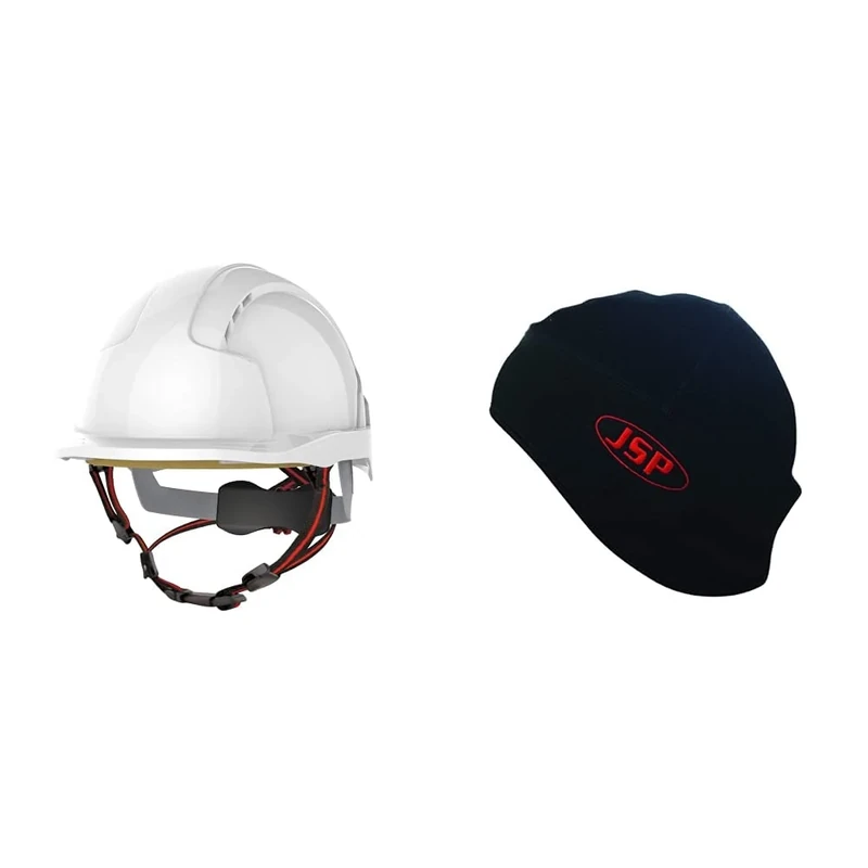 JSP EVO Lite Skyworker - White Working at Height Helmet - (AJS260-000-100), one size & Surefit Thermal Helmet Liner - Medium/Large ( AHV002-301-100)