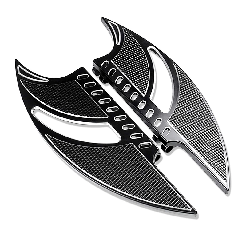 HCmotorku Motorcycle Driver Floorboard Front Rider Footboards Pedal Foot Pegs Fit For Harley Touring Road King Road Glide Electra Glide Street Glide Softail Dyna (Black)