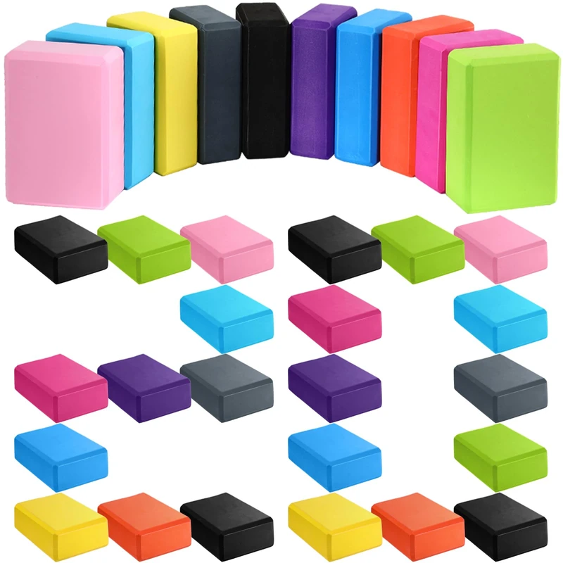 20 Pcs Foam EVA Yoga Blocks Lightweight Yoga Bricks Non Slip Supportive Foam Blocks Yoga Prop Accessories for Yoga, Pilates, Stretching and Meditation, Women Men Yogi Yoga Beginners (Multicolor)