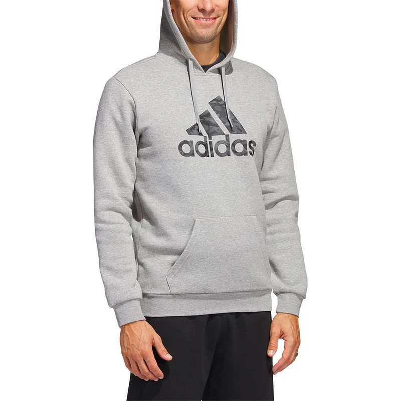 adidas Men's Sportswear Camo Hooded Sweatshirt, Medium Grey Heather, M - Image 1