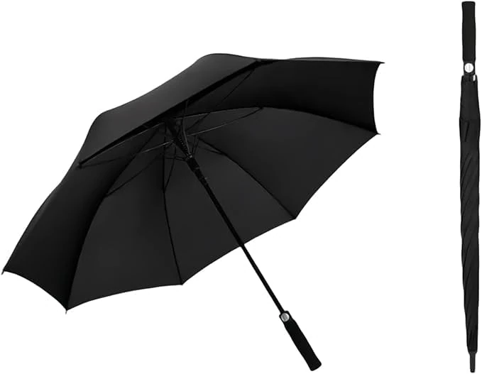 Large Golf Umbrella Windproof Wind Canopy Sports Manual Black Mens Women Ladies Gents Wedding Funeral Event Strong Stick Travel Automatic Auto