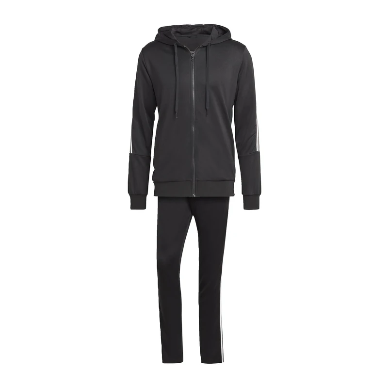 adidas Men's 3-Stripes Track Suit, Black/White, M