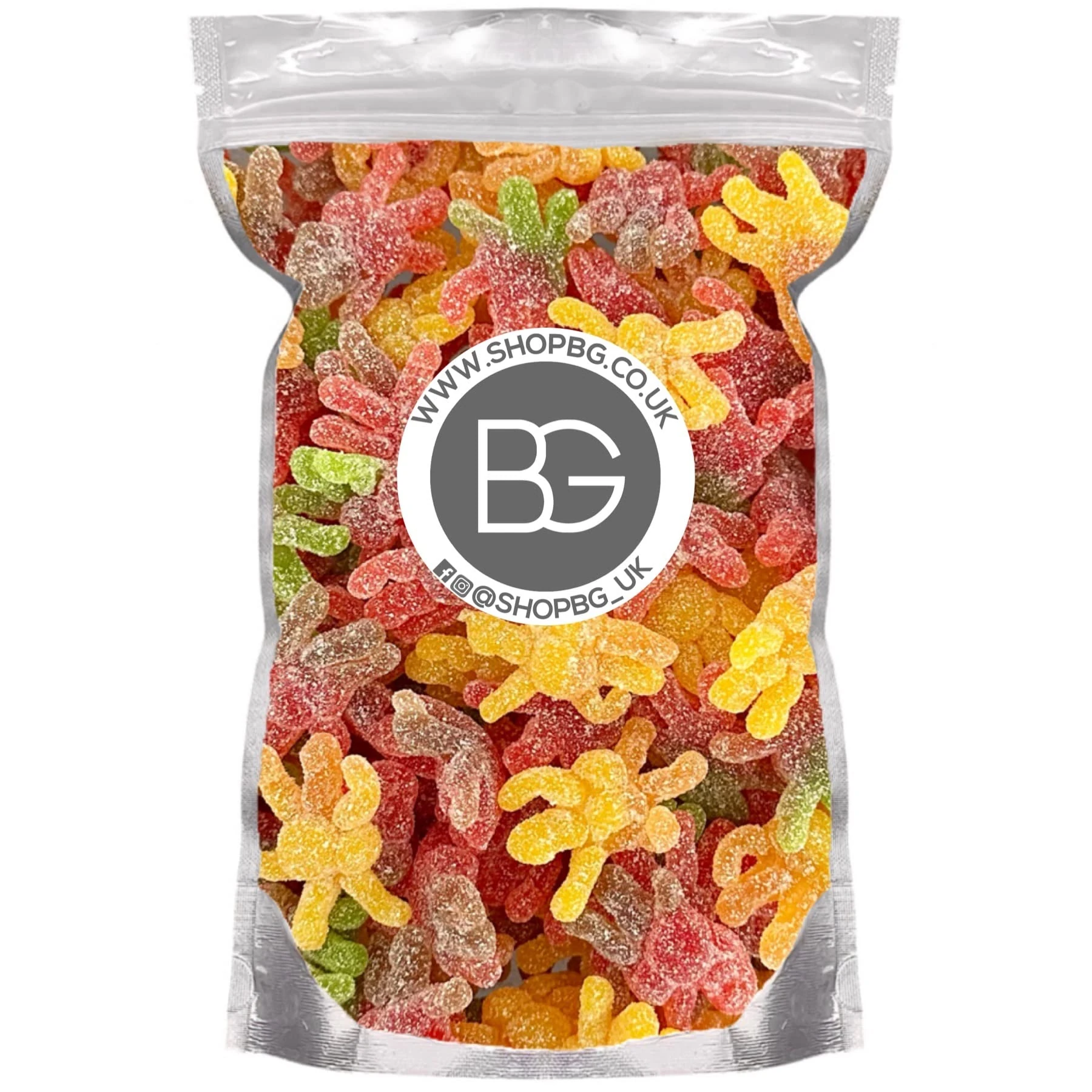 BG Quality Pick & Mix Sweets - Choose Your Own Favourites Single Sweet Pouch 800g (Fizzy Sour Spiders)