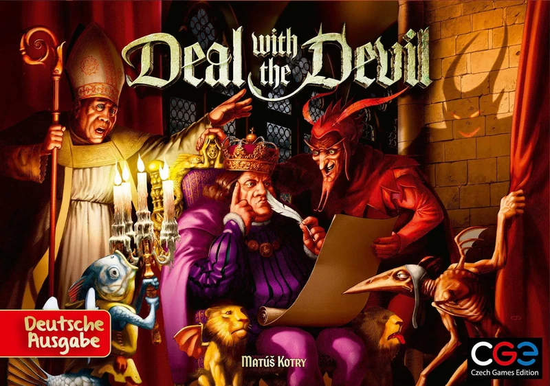 Czech Games Edition Deal with The Devil - App-Controlled Board Game in the Middle Ages - Competitive Strategy Game with Different Roles - German - 4 Players - From 14 Years
