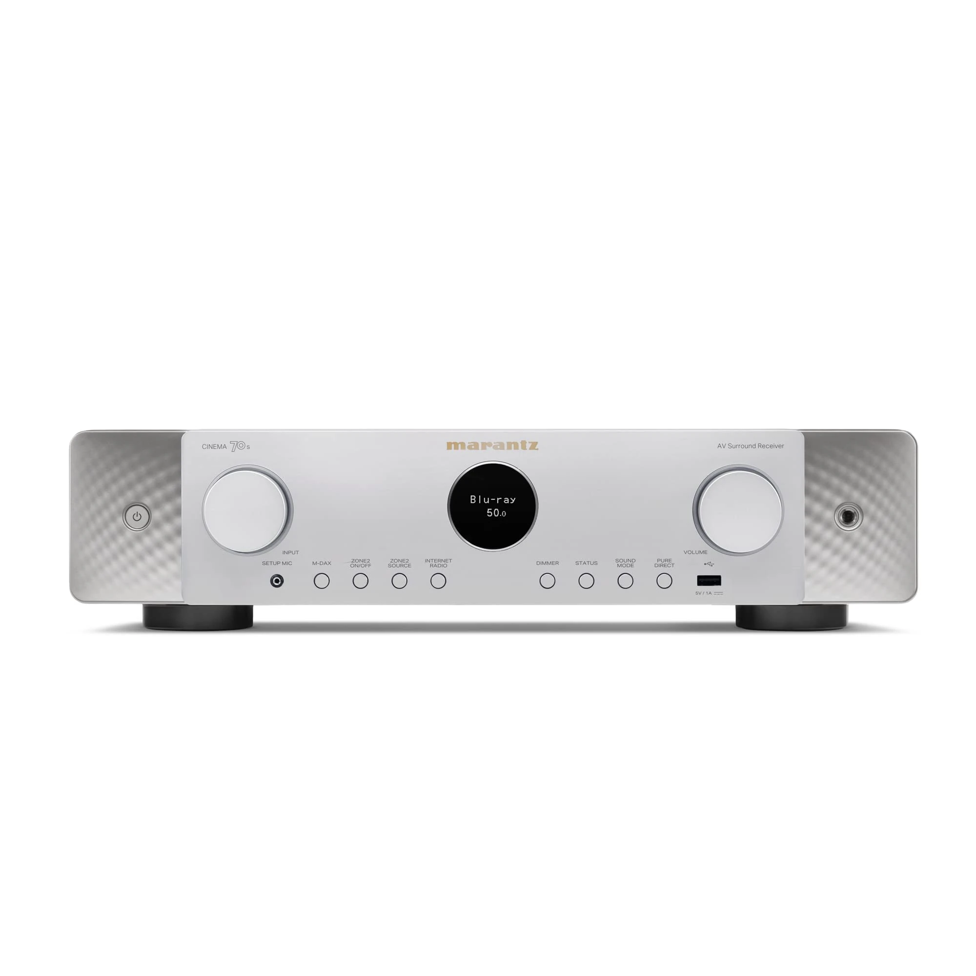 Marantz Cinema 70s Slimline 7.2 Amplifier, Amplifier HiFi, Alexa Compatible, 6 HDMI Inputs & 1 Output, 8K Video, Bluetooth, Wi-Fi, Music Streaming, Dolby Atmos, AirPlay 2, HEOS Multiroom, Silver-Gold
