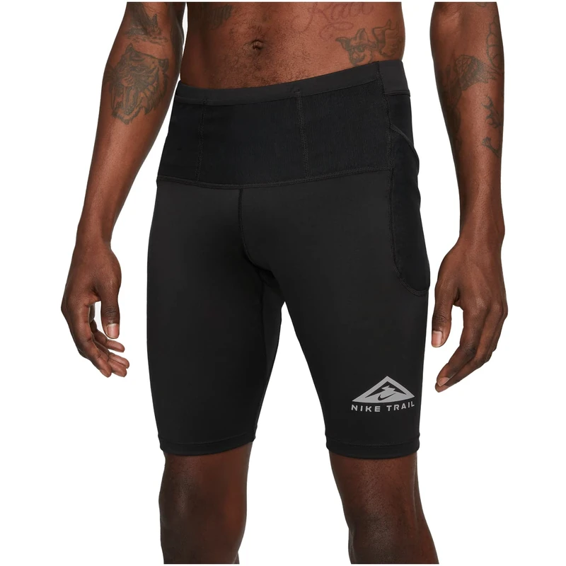 NIKE DV9307-010 M NK DF Trail Half Tight Pants Men's Black/White Size L