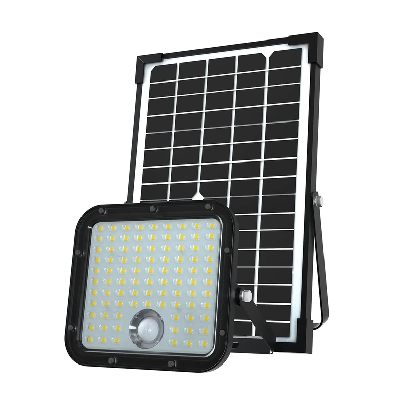 Velamp 4800lm Outdoor Solar Light, Solar Spotlight with Motion Sensor, IP65 Waterproof. Detachable Panel with 5m Cable. with Remote Control. for Gardens, Yards, terraces, hallways...