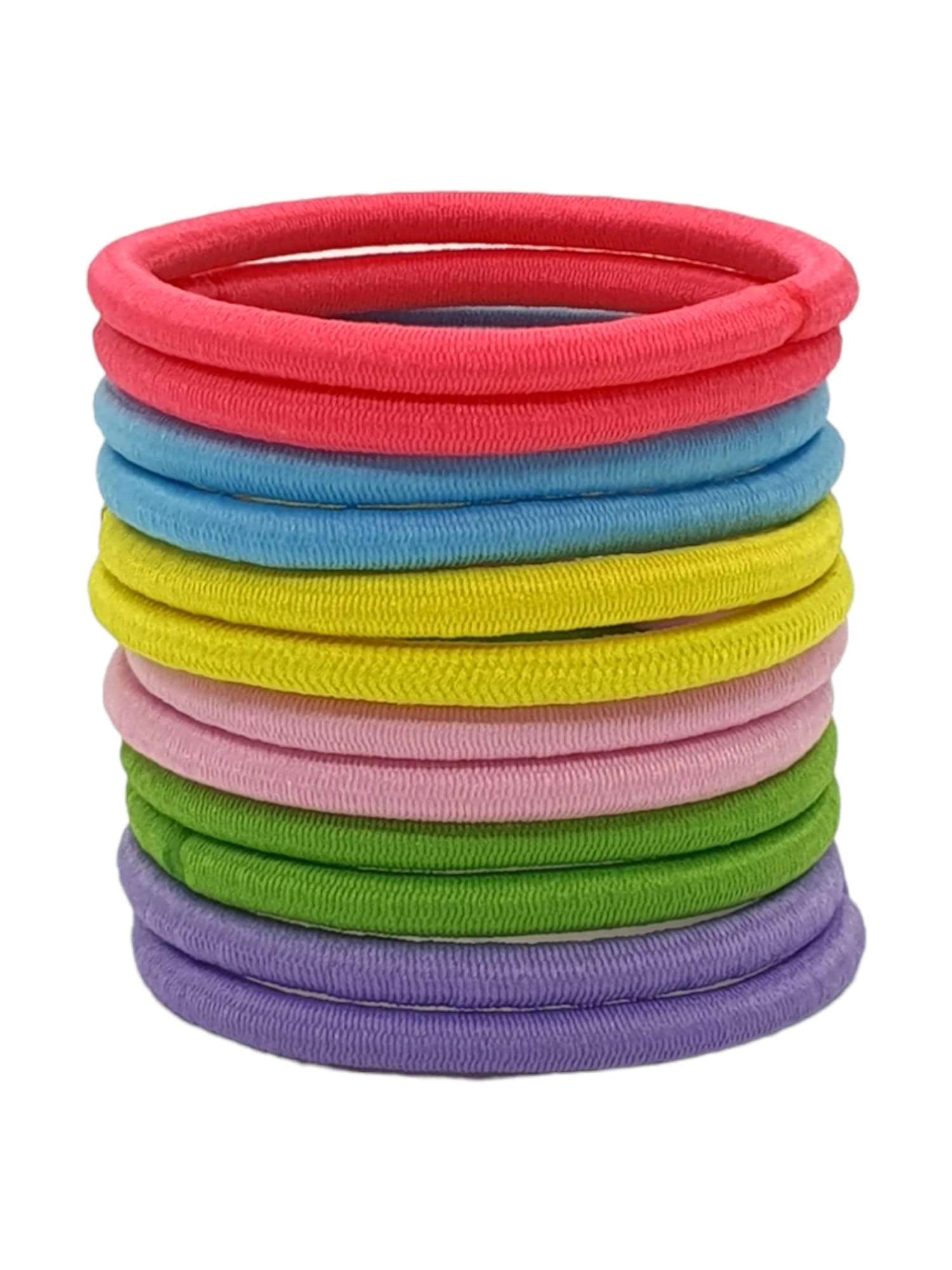 12 PCS Elastic Hair Bands, 3mm Elastic Hair Ties Ponytail Holders, Bulk Hair Ties No Metal Gentle Elastics for Women Men Girls Kids (Multi-Colored)
