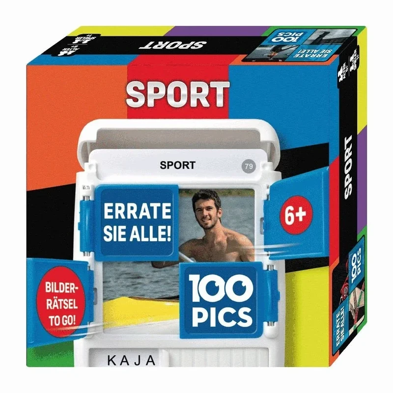 100 PICS 20208061 Quiz Game Sport, Educational Game for the Whole Family, Brainteaser, Travel Game for Adults and Children from 6 Years